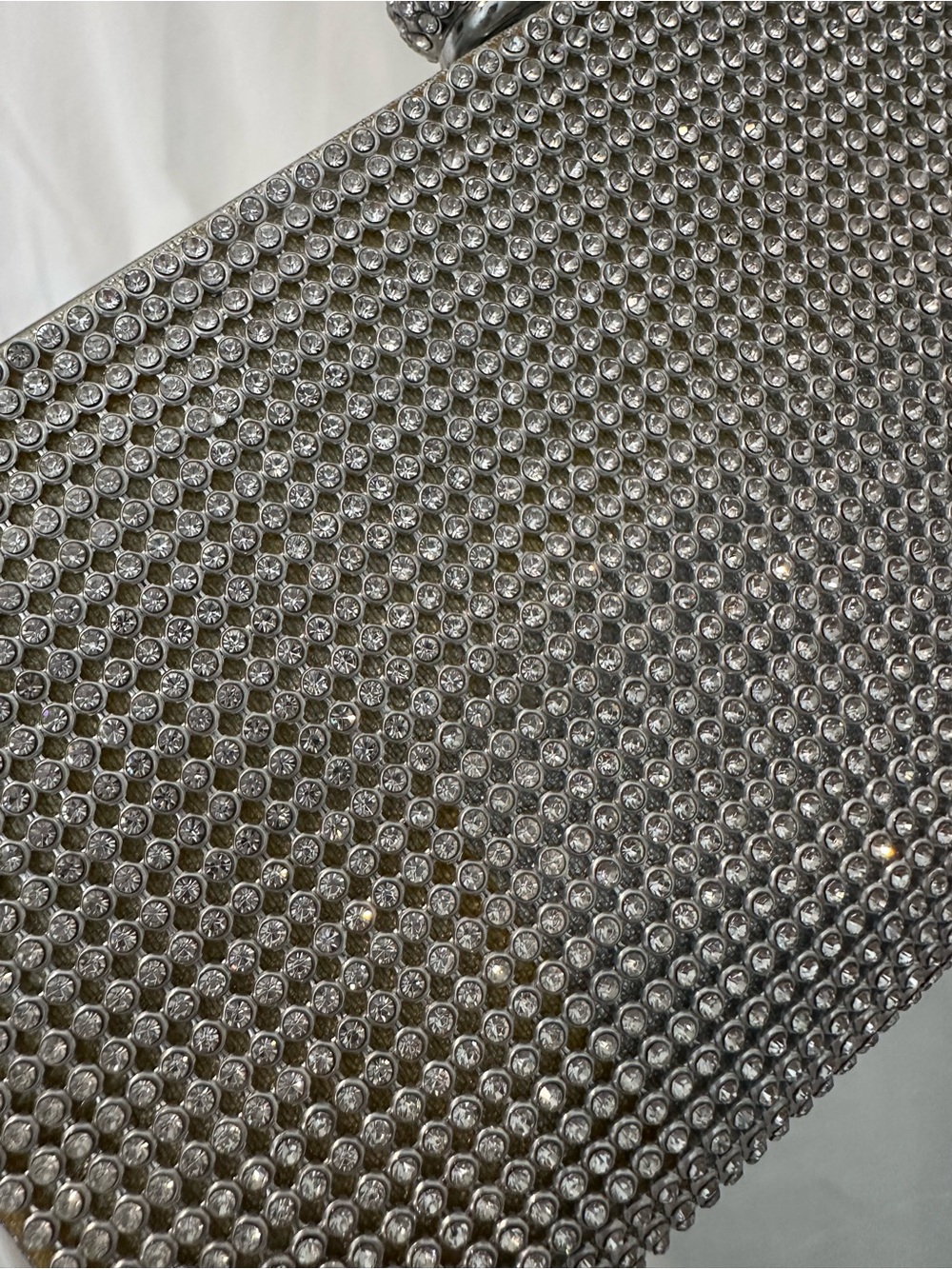 Kate Landry Silver Crystal Embellished Evening Clutch - Picture 5 of 7